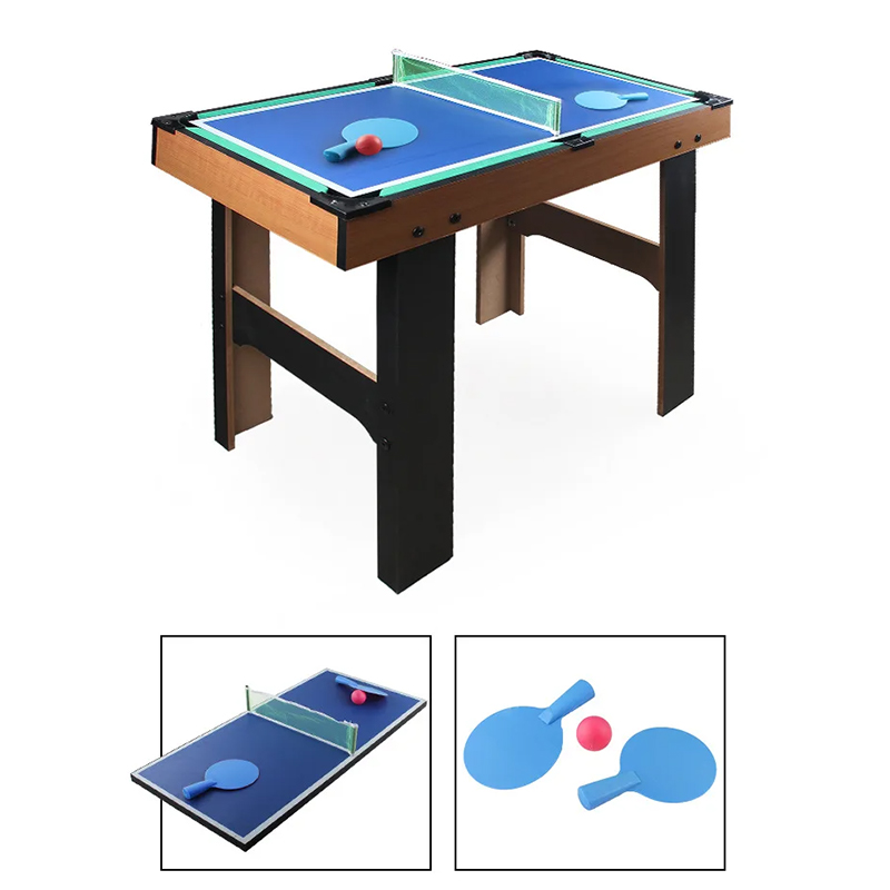 Meja Multi-Permainan 4-in-1 dengan Foosball, Hoki Udara, Tenis Meja, dan Biliar