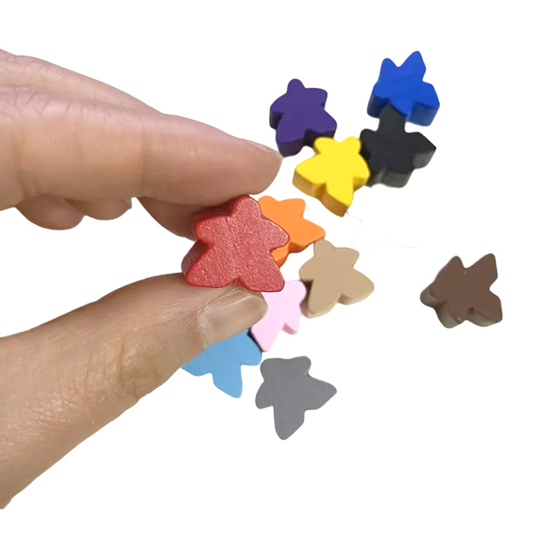 Aksesori permainan gadai meeple kayu warna-warni