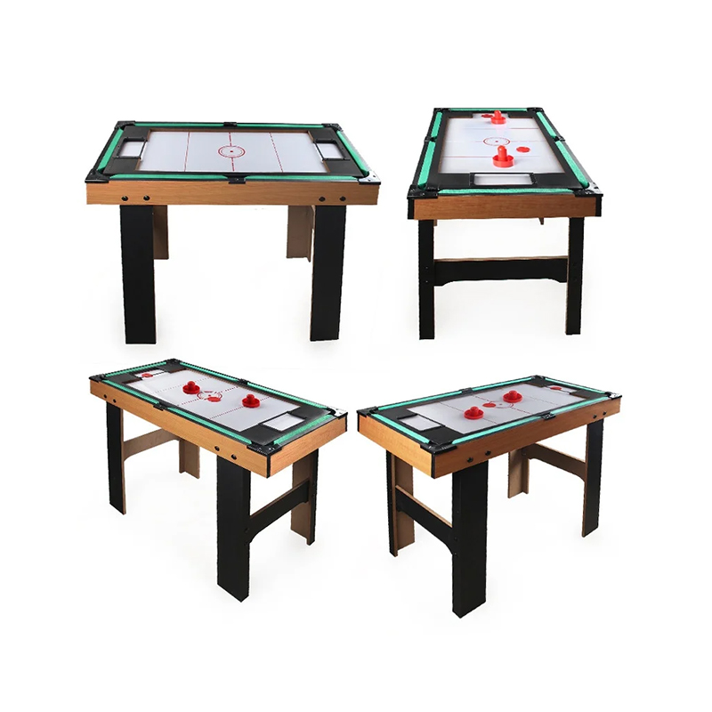 Meja Multi-Permainan 4-in-1 dengan Foosball, Hoki Udara, Tenis Meja, dan Biliar