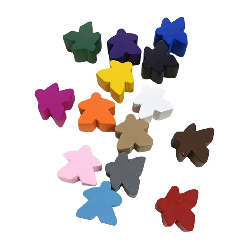 Aksesori permainan gadai meeple kayu warna-warni