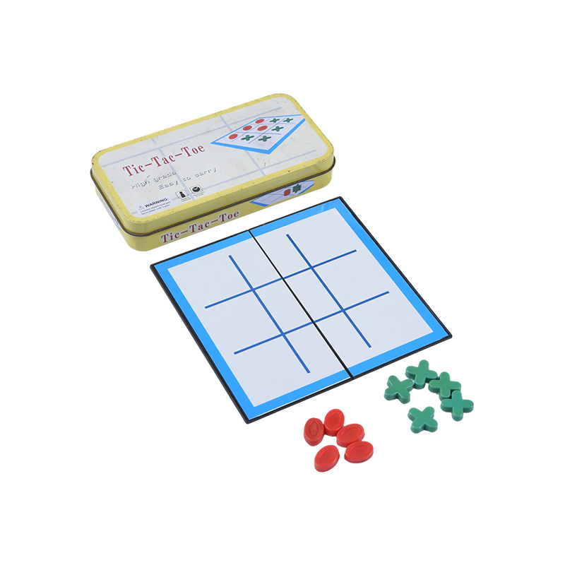 Set Tic-Tac-Toe Klasik Portabel dengan Kotak Penyimpanan Logam