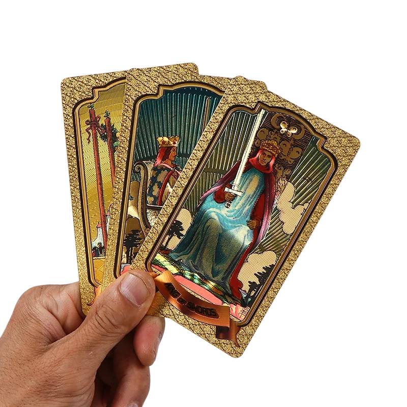 Set Kartu Tarot Foil Emas Premium
