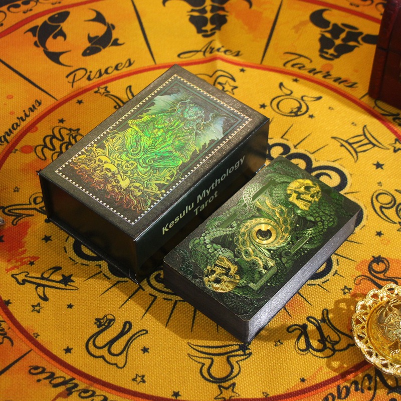 Edisi Hijau & Emas Mistik - Kartu Tarot Mitologi Kesulu