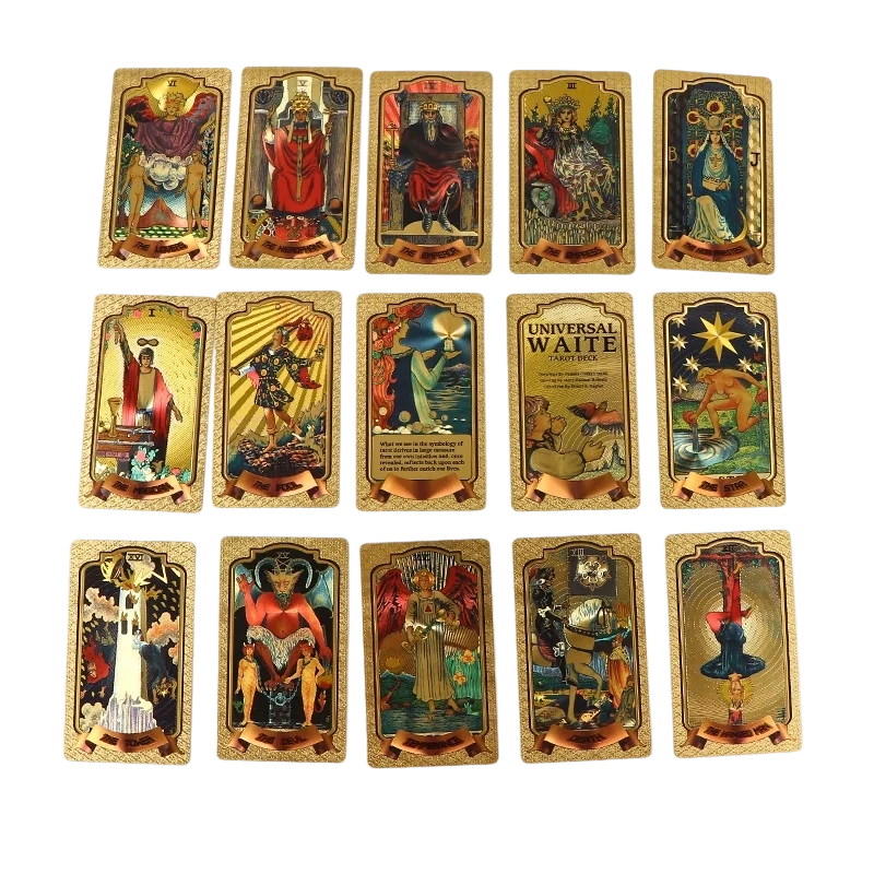 Set Kartu Tarot Foil Emas Premium