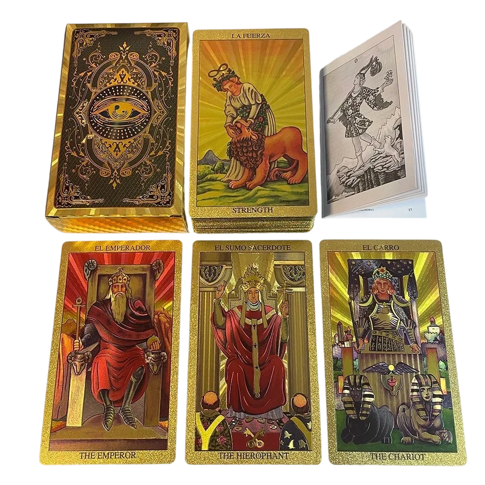 Set Kartu Tarot Foil Emas Premium