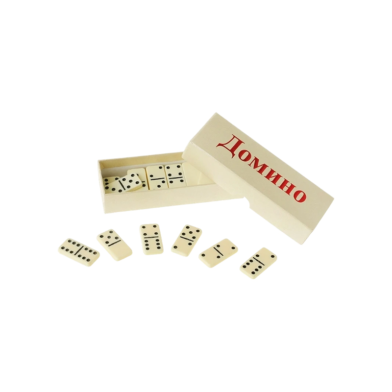 Domino Double-Six Tradisional dengan Lapisan Gading