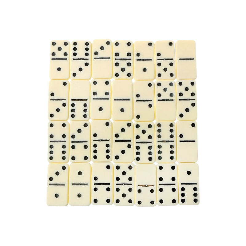 Domino Double-Six Tradisional dengan Lapisan Gading