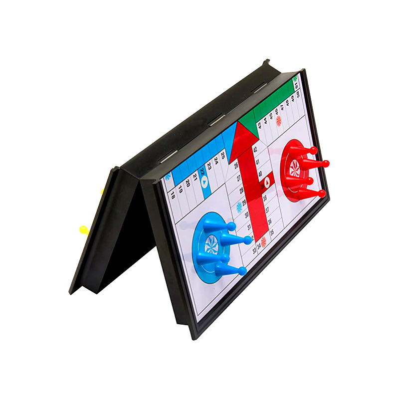 Permainan Papan Magnetik Portabel dengan Set Permainan Ludo Klasik Dadu dan Potongan