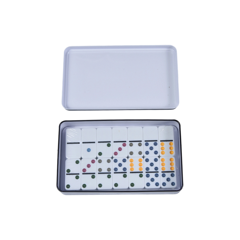 Set Kompetitif Profesional - Set Kotak Besi Domino Dot Warna-warni Ganda Enam