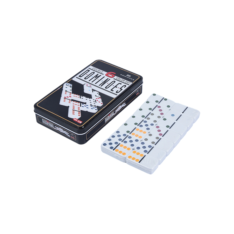 Set Kompetitif Profesional - Set Kotak Besi Domino Dot Warna-warni Ganda Enam