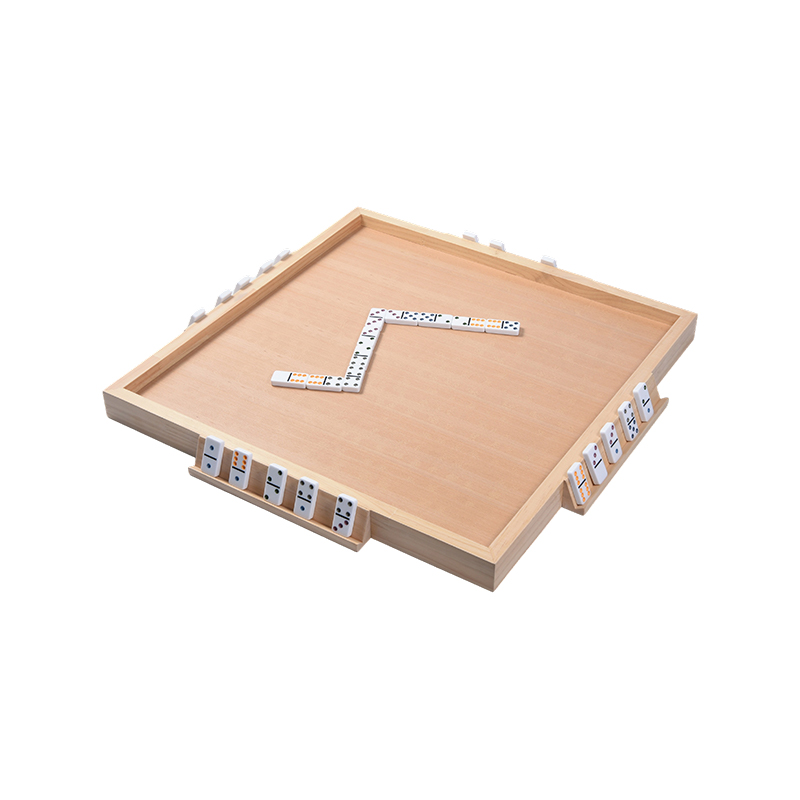 Papan Aksesori Permainan Kayu Tata Letak Khusus Domino dengan Baki Portabel