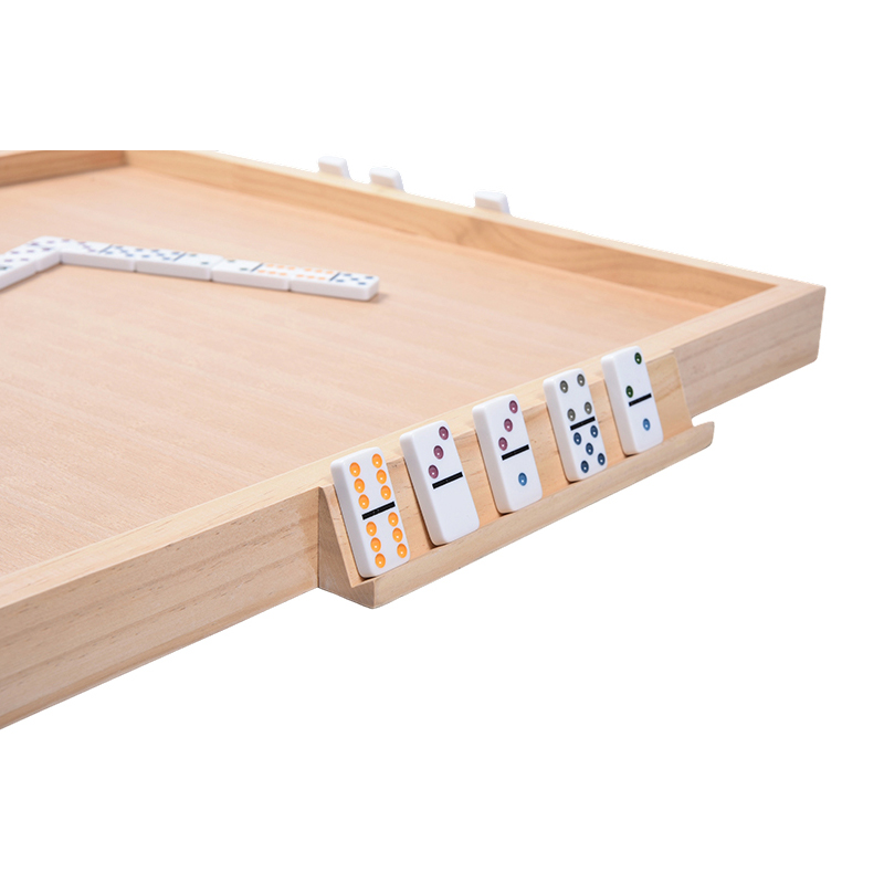 Papan Aksesori Permainan Kayu Tata Letak Khusus Domino dengan Baki Portabel