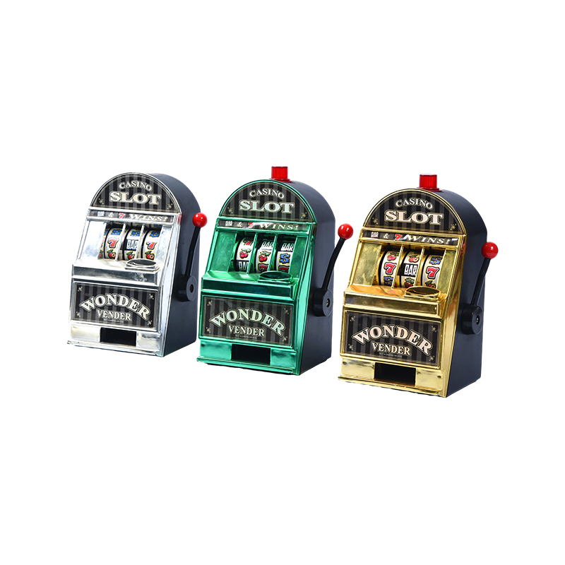Kasino Miniatur Bergaya Vintage Bandit Satu Tangan – Set Tiga (Perak, Hijau, Emas)