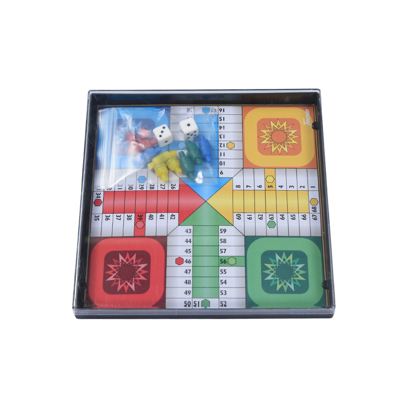 Permainan Ludo Klasik Kotak Akrilik Bening