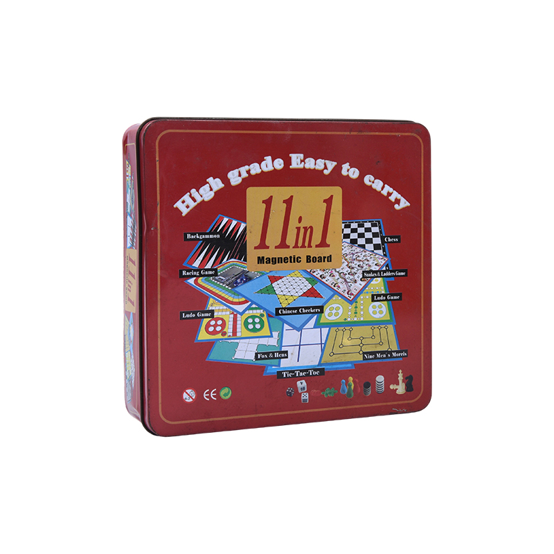 Permainan Papan Magnetik 11-in-1 dengan Set Timah Logam Merah