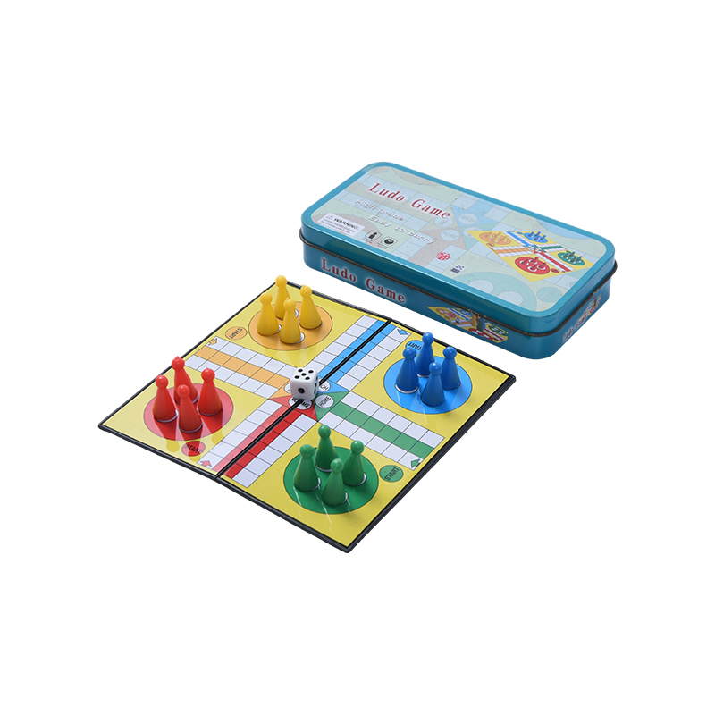 Set Permainan Ludo Portabel Kotak Timah Logam