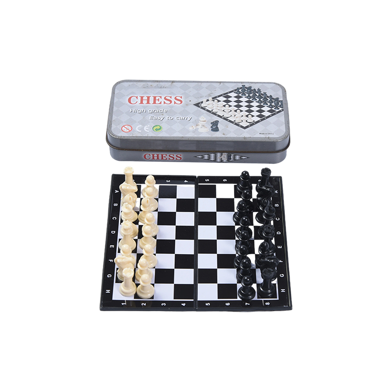 Set Catur Magnetik Portabel Kotak Timah Logam