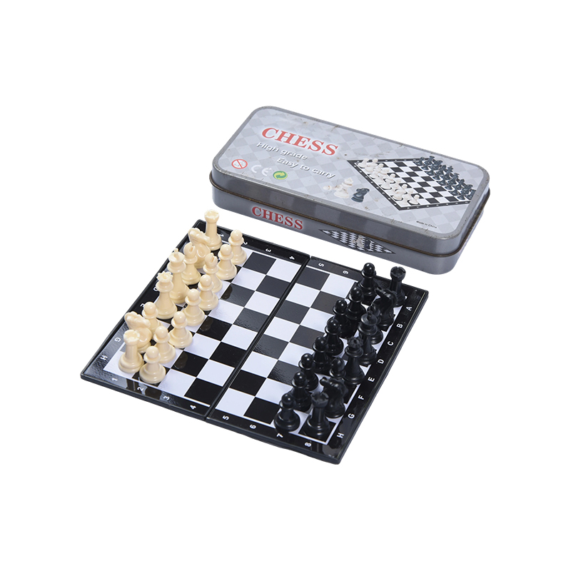 Set Catur Magnetik Portabel Kotak Timah Logam