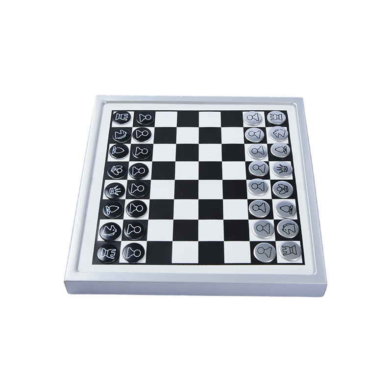 Set Catur Magnetik yang Dapat Dipasang di Dinding Edisi Bingkai Putih Modern