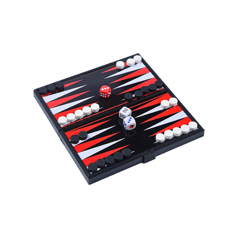 Set Permainan Backgammon Dua Sisi Magnetik Portabel