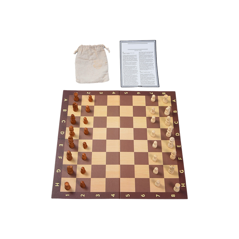 Tas Penyimpanan dan Petunjuk Set Catur Lipat Kayu