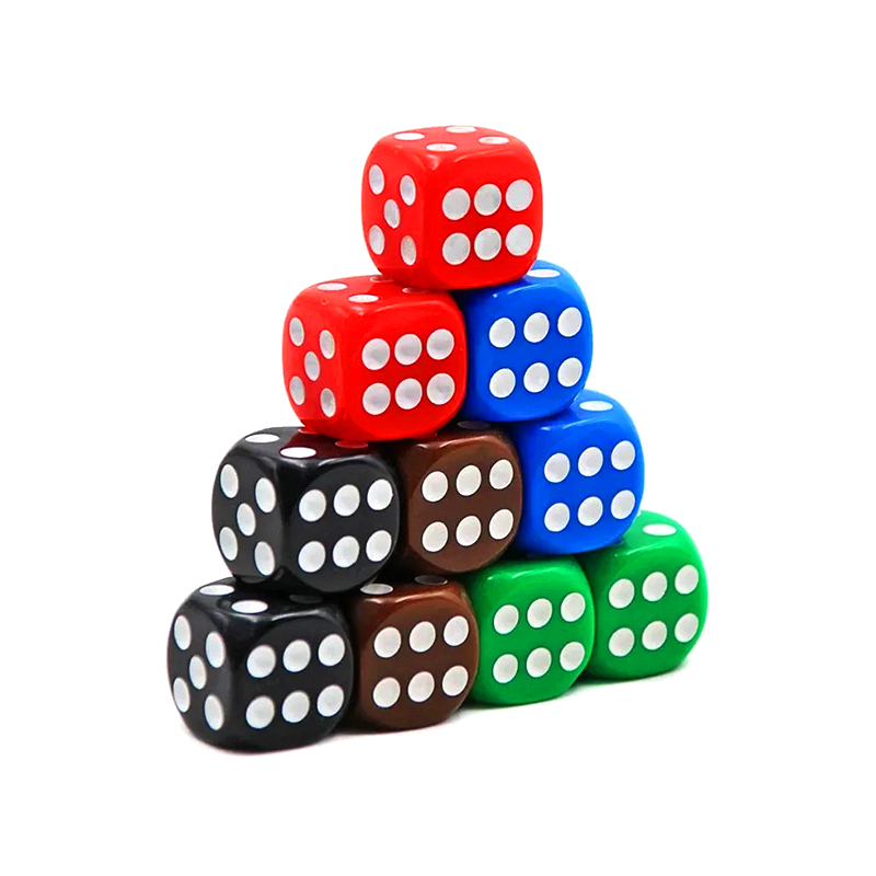 100 Buah dalam 10 Warna Cerah Set Dadu Aneka Warna-warni