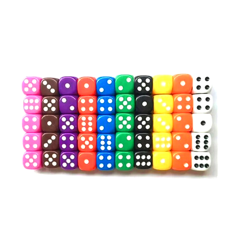 100 Buah dalam 10 Warna Cerah Set Dadu Aneka Warna-warni
