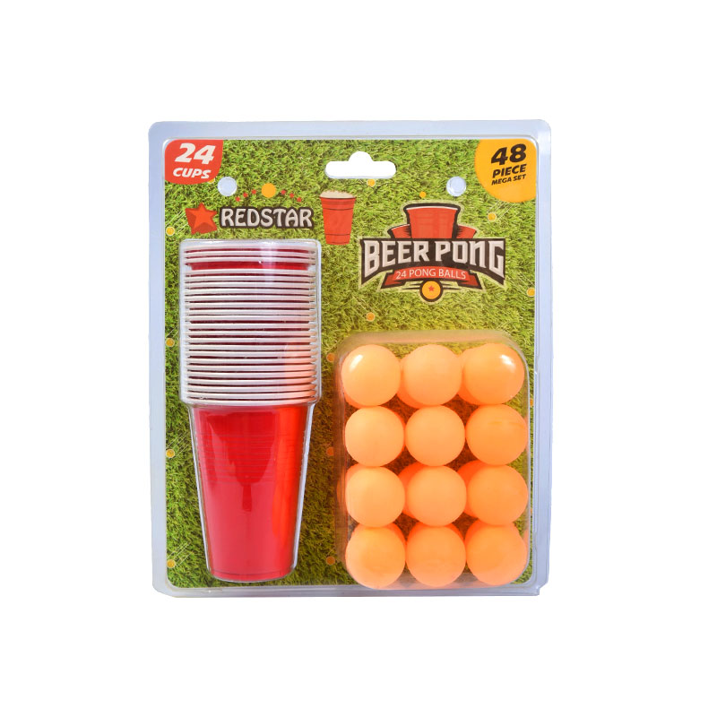 Set Bir Pong Redstar - 24 Cangkir & 24 Bola Pong (Set Mega 48 Buah)