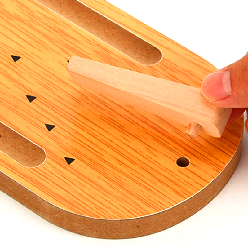 Set Kayu Ringkas dengan Bola Baja dan Pin Permainan Bowling Desktop Mini