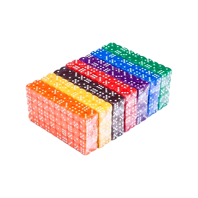 100 Buah dalam 10 Warna Cerah Set Dadu Aneka Warna-warni