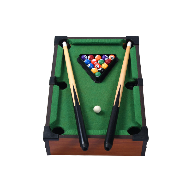 Meja Biliar Desktop Mini - Set Biliar Ringkas dengan Rak Segitiga, Isyarat, dan Bola