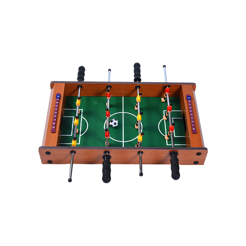Game Sepak Bola Ringkas dengan Pemain Bersemangat dan Pelacak Skor Meja Foosball Desktop Kayu