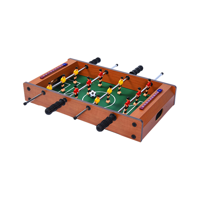 Game Sepak Bola Ringkas dengan Pemain Bersemangat dan Pelacak Skor Meja Foosball Desktop Kayu