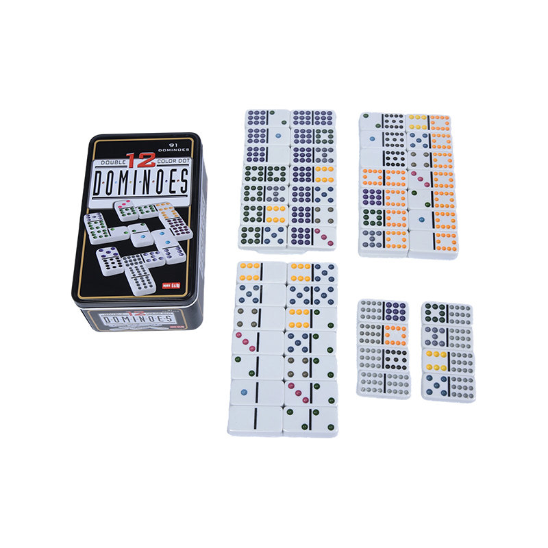 Stand Pajangan Kayu - Set Seni Koleksi Domino Warna-warni dengan
